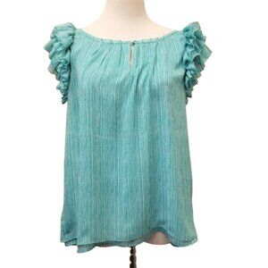 Banana Republic striped ruffle sleeve top women's size Small (V21)